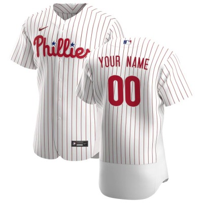 Philadelphia Phillies Custom Men's Nike White Home 2020 Authentic Player MLB Jersey